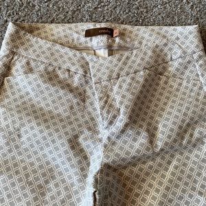 Crosby Light Grey Patterned Pants - Size 4